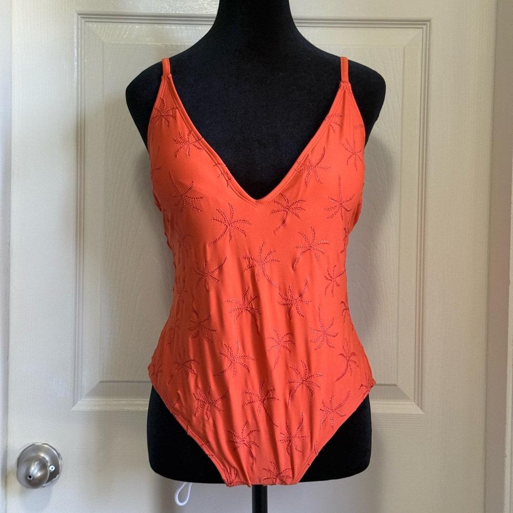 Shade & Shore Orange Embroidered One Piece
